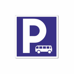 Panneau parking bus carré