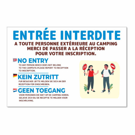 panneau entrée interdite à toute personne extérieure au camping