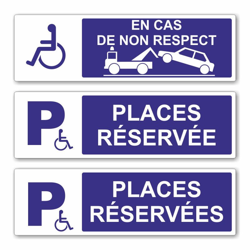 Panneau places de parking pour PMR