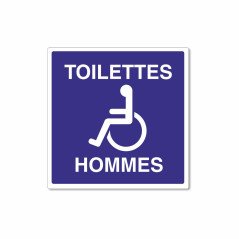 Panneau toilettes hommes PMR