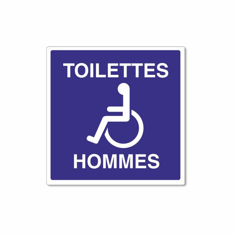 Panneau toilettes hommes PMR