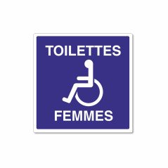 Panneau toilettes femmes PMR