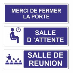 Panneau salle d'attente, merci de fermer la porte