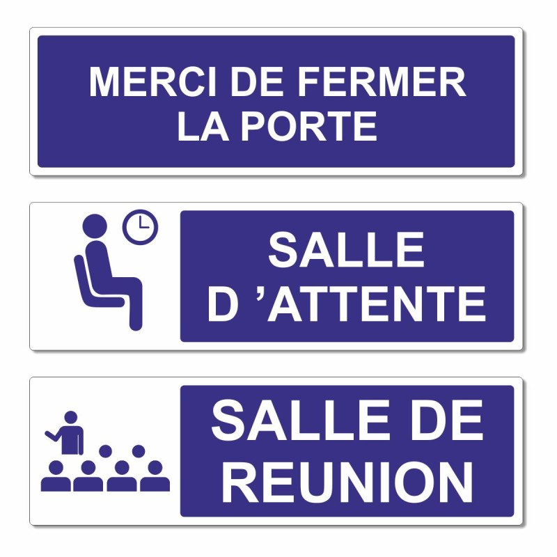 Panneau salle d'attente, merci de fermer la porte