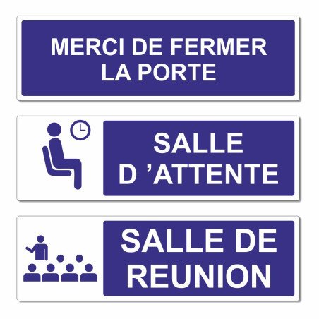 Panneau salle d'attente, merci de fermer la porte
