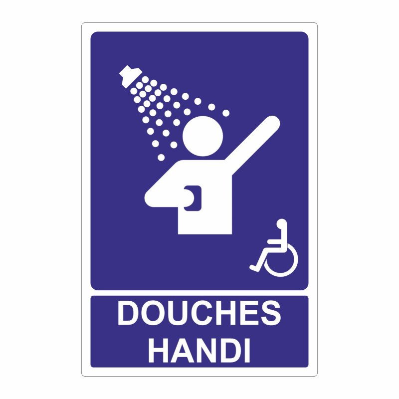 Panneau information douche PMR, hommes, femmes