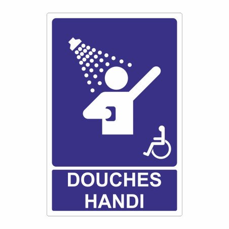 Panneau information douche PMR, hommes, femmes