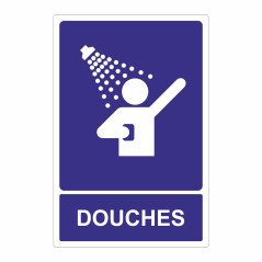 Panneau information douche PMR, hommes, femmes