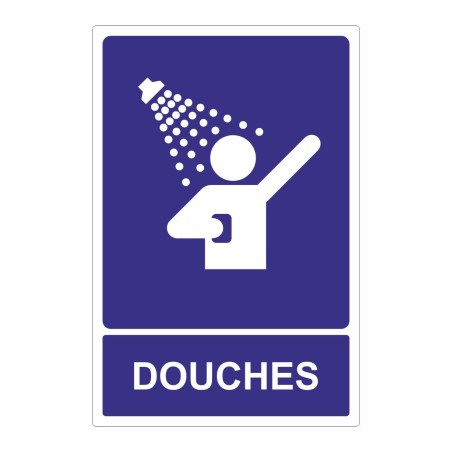 Panneau information douche PMR, hommes, femmes
