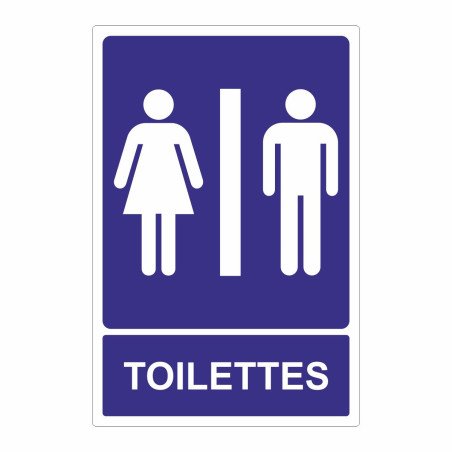 Panneau information toilettes PMR, hommes, femmes
