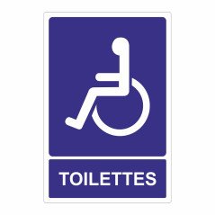 Panneau information toilettes PMR, hommes, femmes
