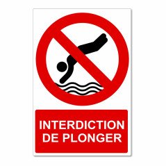 Panneau interdiction de plonger
