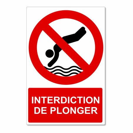 Panneau interdiction de plonger
