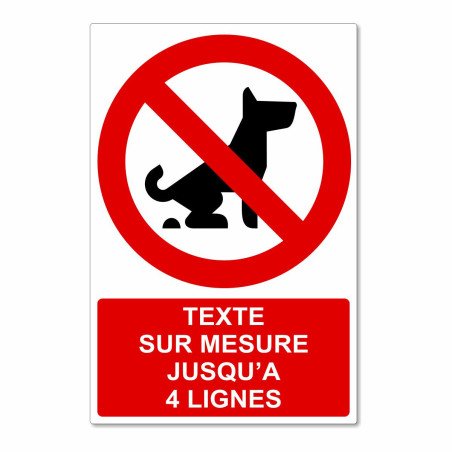Panneau pollution canine interdite sur mesure, signalétique interdiction
