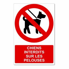 Panneau chien en laisse sur mesure