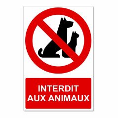 Panneau interdit aux animaux