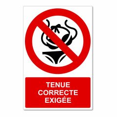 Panneau tenue correcte exigée