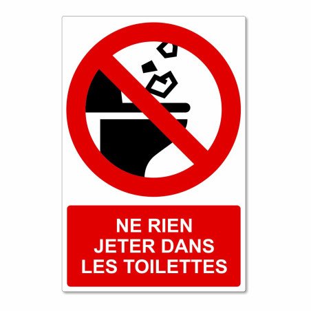 Panneau ne rien jeter dans les toilettes