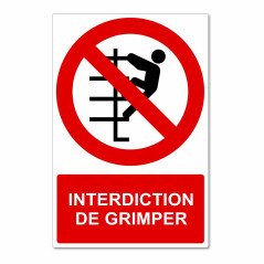 Panneau interdiction de grimper