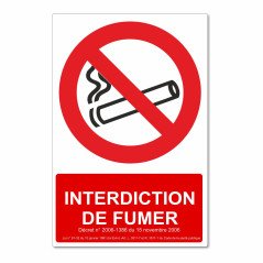 Panneau interdiction de fumer vertical