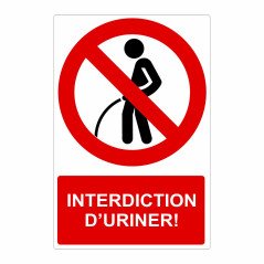 Panneau interdiction d'uriner