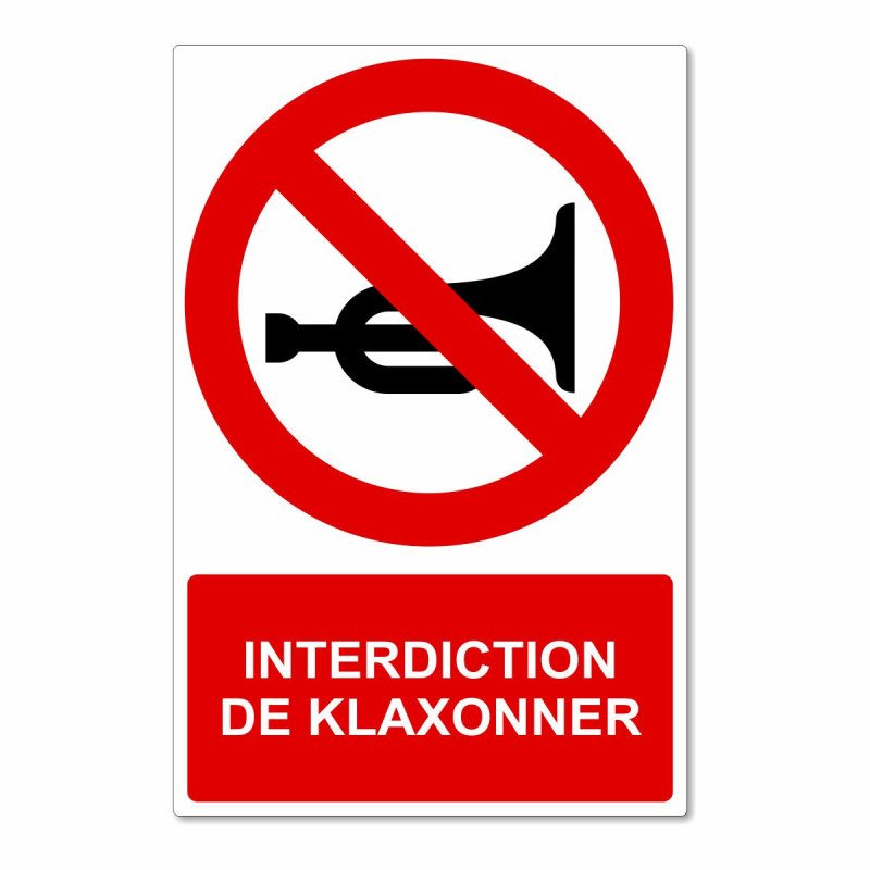 Panneau interdiction de klaxonner