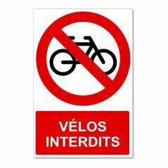 Panneau vélos interdits