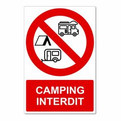 Panneau camping interdit