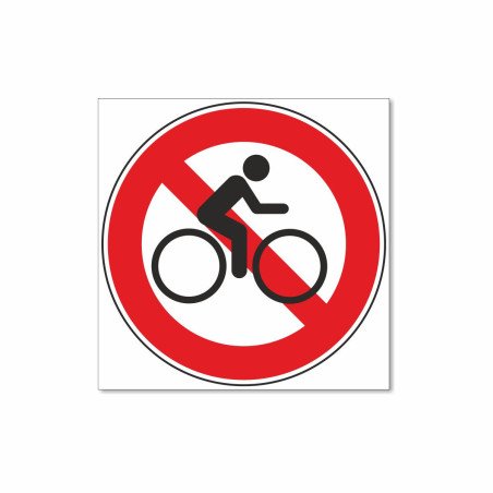 Panneau vélos interdits carré