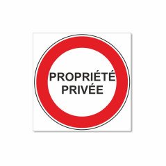 Panneau propriété privée entrée interdite carré