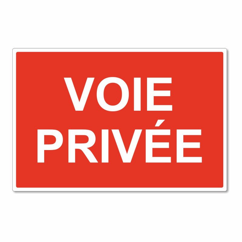 Panneau voie privée horizontal
