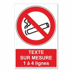 Panneau interdiction de fumer sur mesure