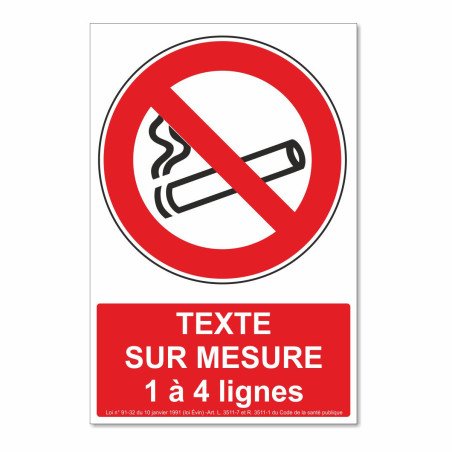 Panneau interdiction de fumer sur mesure