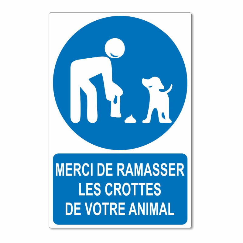 Panneau merci de ramasser les crottes de votre animal