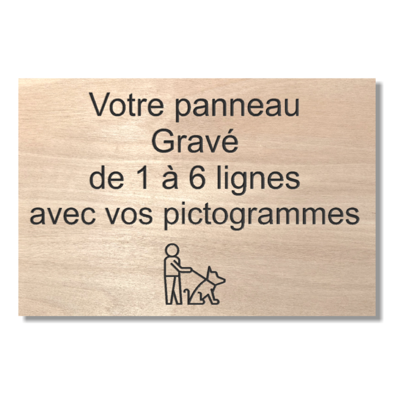 Panneau gravé en bois contreplaqué marine Okoumé