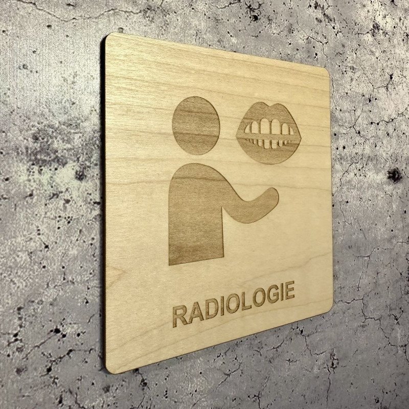 Plaque en bois gravure radiologie dentaire
