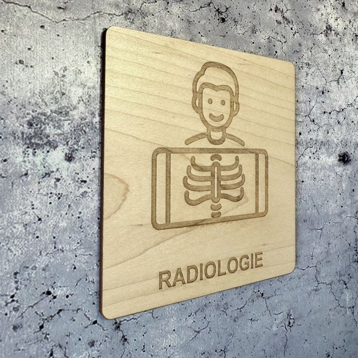 Plaque en bois gravée radiologie Plaque en bois gravée radiologie