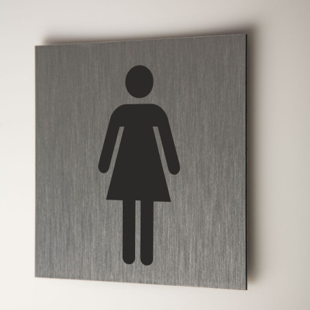 Plaque en métal brossé toilettes dames