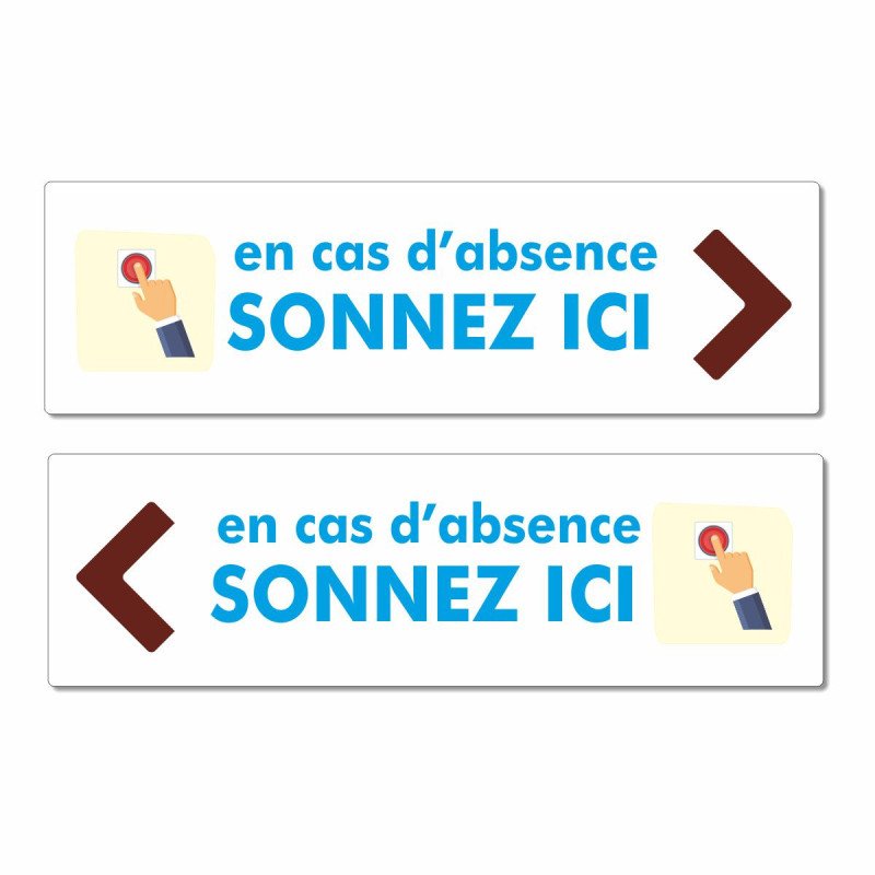 Panneau en cas d'absence sonnez ici
