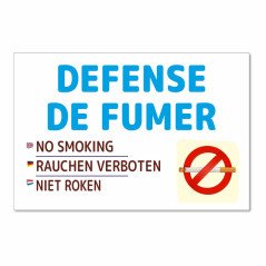 Panneau interdiction de fumer disponible en 4 couleurs