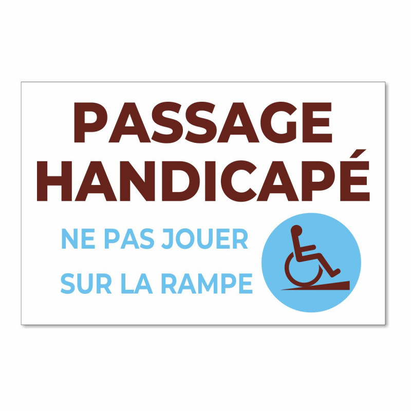 Panneau passage handicapé horizontal