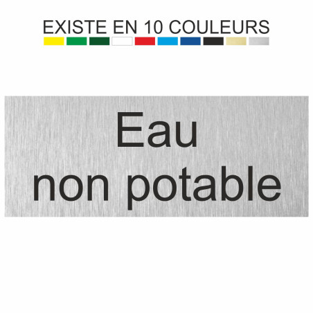 Plaque gravée eau non potable disponible en 11 couleurs