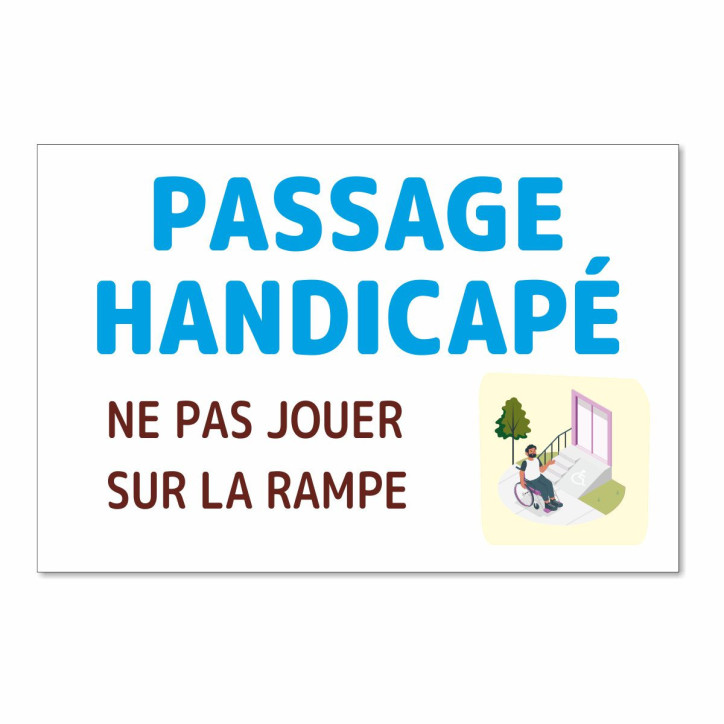 Panneau passage handicapé horizontal Panneau passage handicapé horizontal