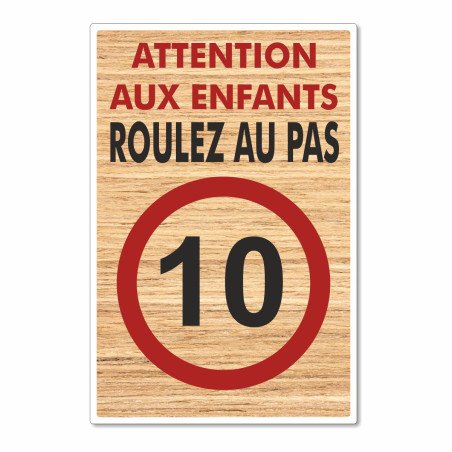 Panneau attention aux enfants roulez doucement vertical