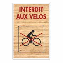 Panneau interdit aux vélos en aluminium composite 3mm