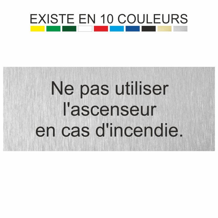 Plaque gravée ne pas utiliser l'ascenseur en cas d'incendie