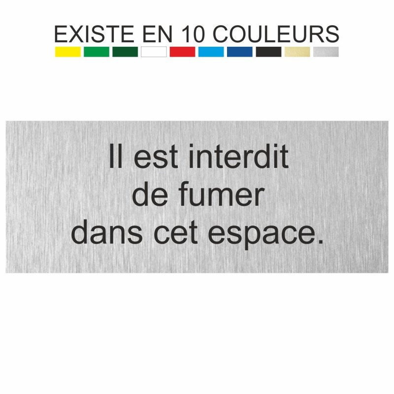 Plaque gravée il est interdit de fumer dans cet espace