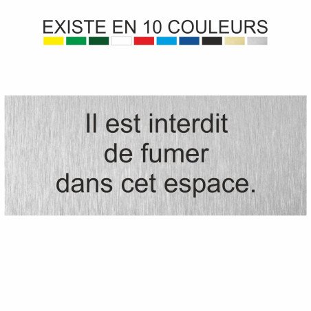 Plaque gravée il est interdit de fumer dans cet espace