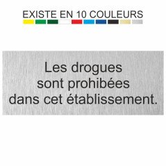 Plaque gravée les drogues sont prohibées dans cet établissement