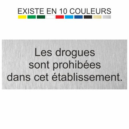 Plaque gravée les drogues sont prohibées dans cet établissement